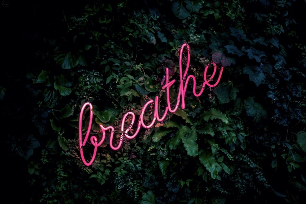 image of the word breathe